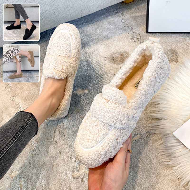 Mocassins Plates en Peluche d'Hiver , pour Femmes