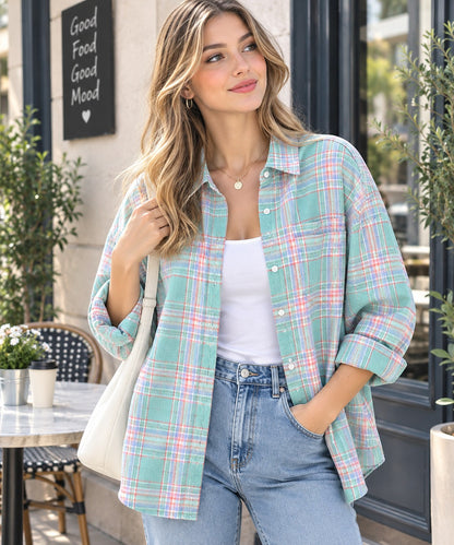 Chemise à Carreaux pour Femme au Design Exclusif et Style Outdoor