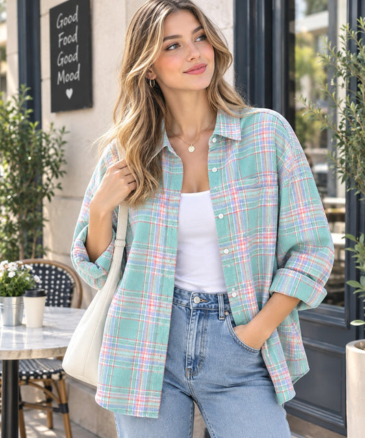 Chemise à Carreaux pour Femme au Design Exclusif et Style Outdoor