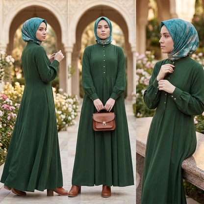 Cardigan rétro pour femmes à col rond, grande robe évasée