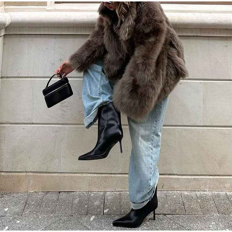 Manteau en fourrure douce et confortable