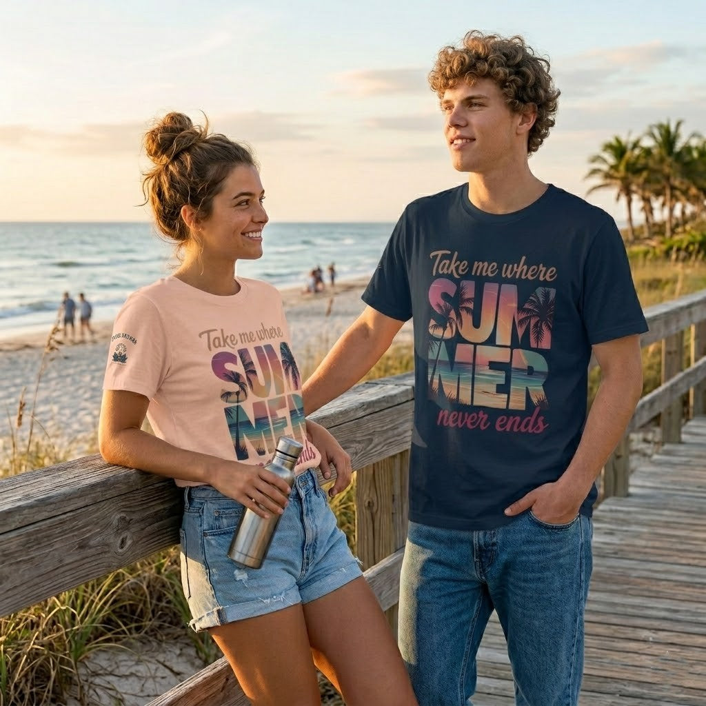 T-shirt col côtelé écologique unisexe