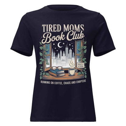 T-shirt Décontracté pour Femme -Tired Moms Book Club-