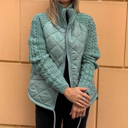 Veste à Col Montant matelassée , Zippée et Chaude