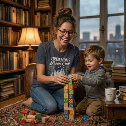 T-shirt Décontracté pour Femme -Tired Moms Book Club-