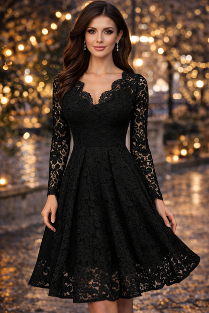 Elegant V-Neck Lace Dress