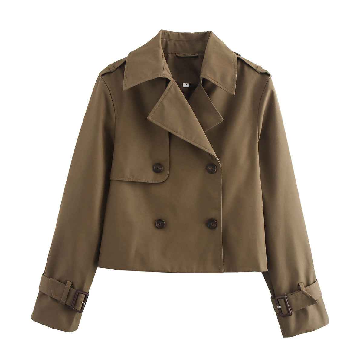 Manteau court polyvalent à double boutonnage et col à revers