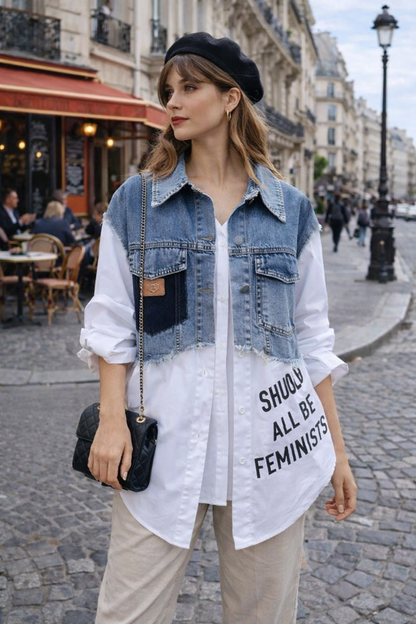 Chaqueta vaquera con camisa