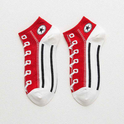 Chaussettes sneakers respirantes en coton peigné