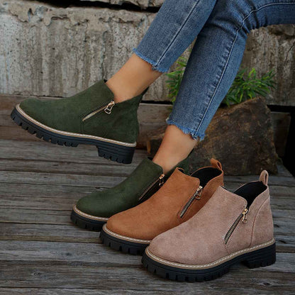 Bottes femme à la cheville avec fermeture latérale