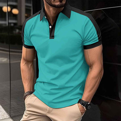 Men's Short Sleeve Business Shirt Summer Casual Polo Shirts