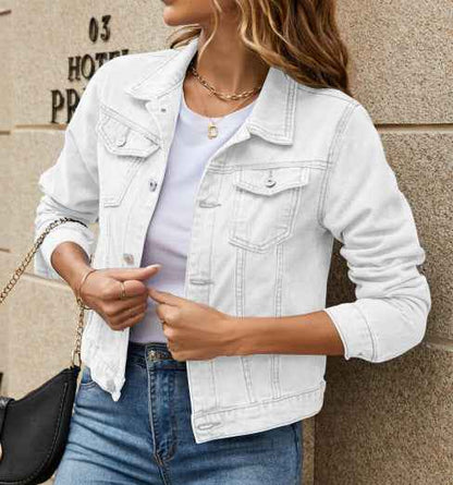 Veste en jean slim à col costume