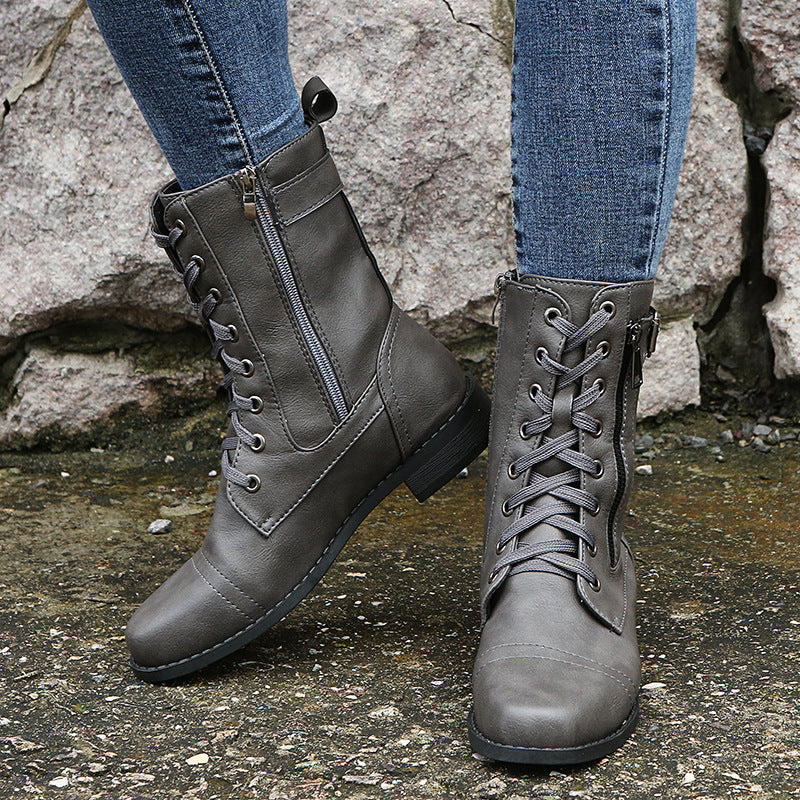 Women's Mid-Calf Lace-Up Boots