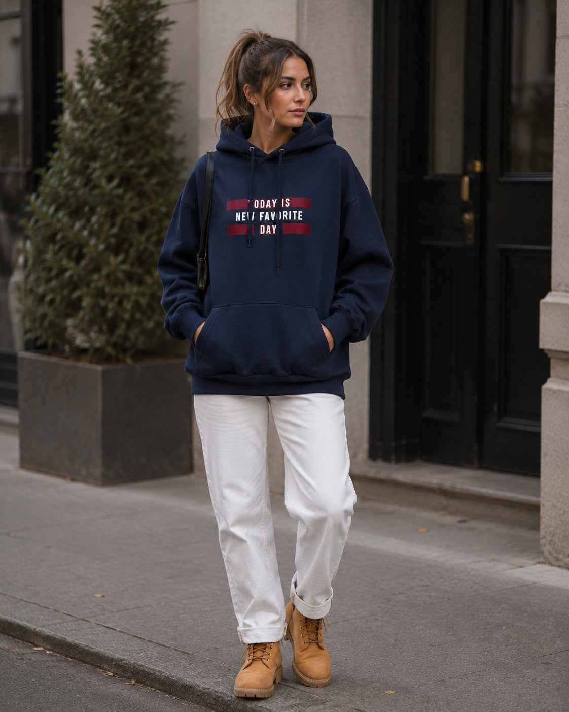 Pull-over ample à capuche pour femmes