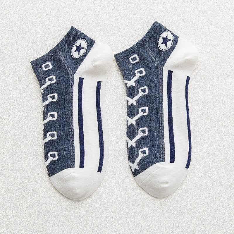 Chaussettes sneakers respirantes en coton peigné