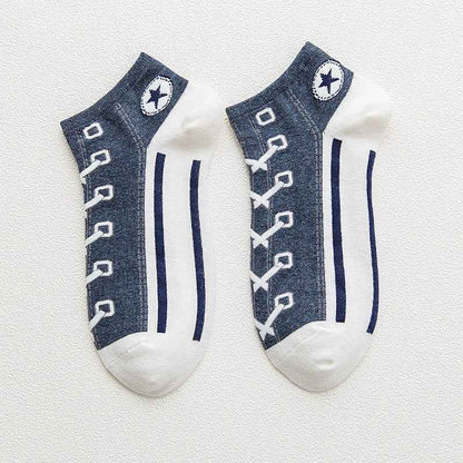 Chaussettes sneakers respirantes en coton peigné