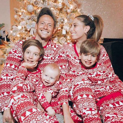 Tenue de service à domicile parents-enfant avec contraste de couleurs pour Noël