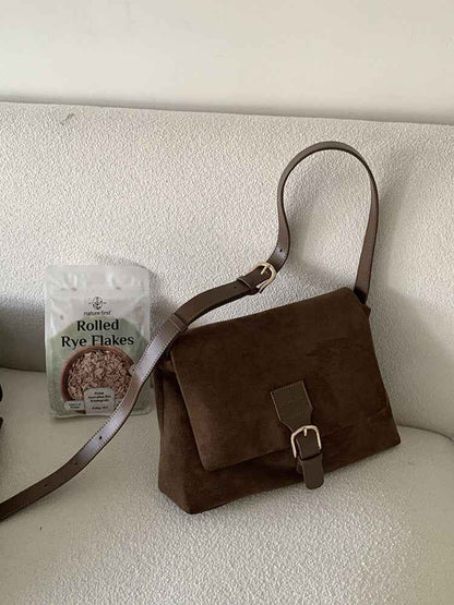 Sac Vintage en Daim à Épaule Unique et Sous le Bras Tout Usage Décontracté