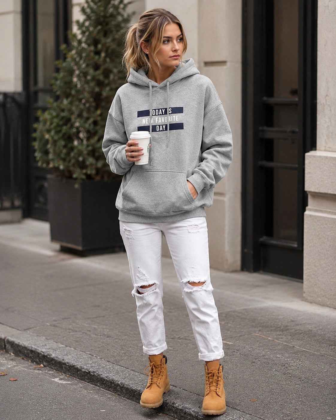 Pull-over ample à capuche pour femmes