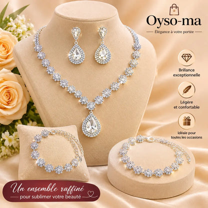 Ensemble Bijoux de trois pièces Collier assorti Boucles d'oreilles Bracelet