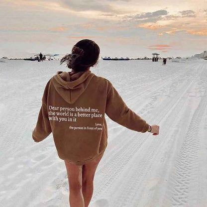 Sweat à capuche unisexe tendance avec citation imprimées
