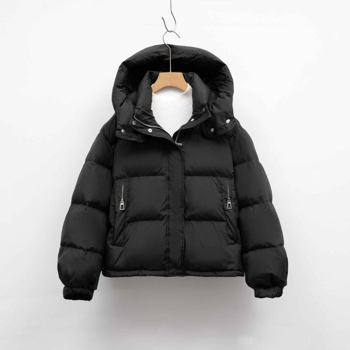 Veste matelassée d'hiver pour femme , simple avec capuche, chaude