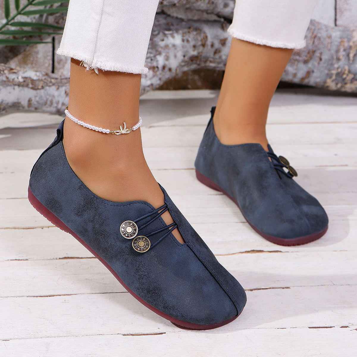 Ins Square Toe Slip-on Sandals Summer Fashion Soft Flat Shoes For Women