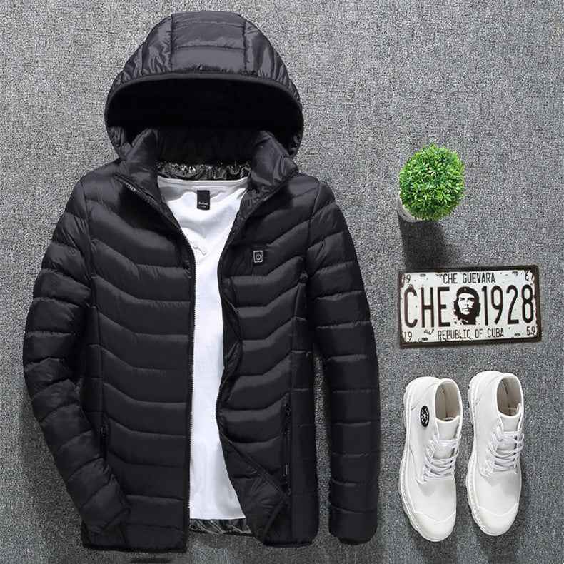 Veste d'hiver chauffante USB en coton électrique pour hommes , vêtement thermique