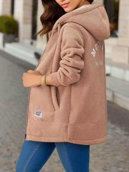 Veste à capuche en polaire , mode décontractée, pour femmes