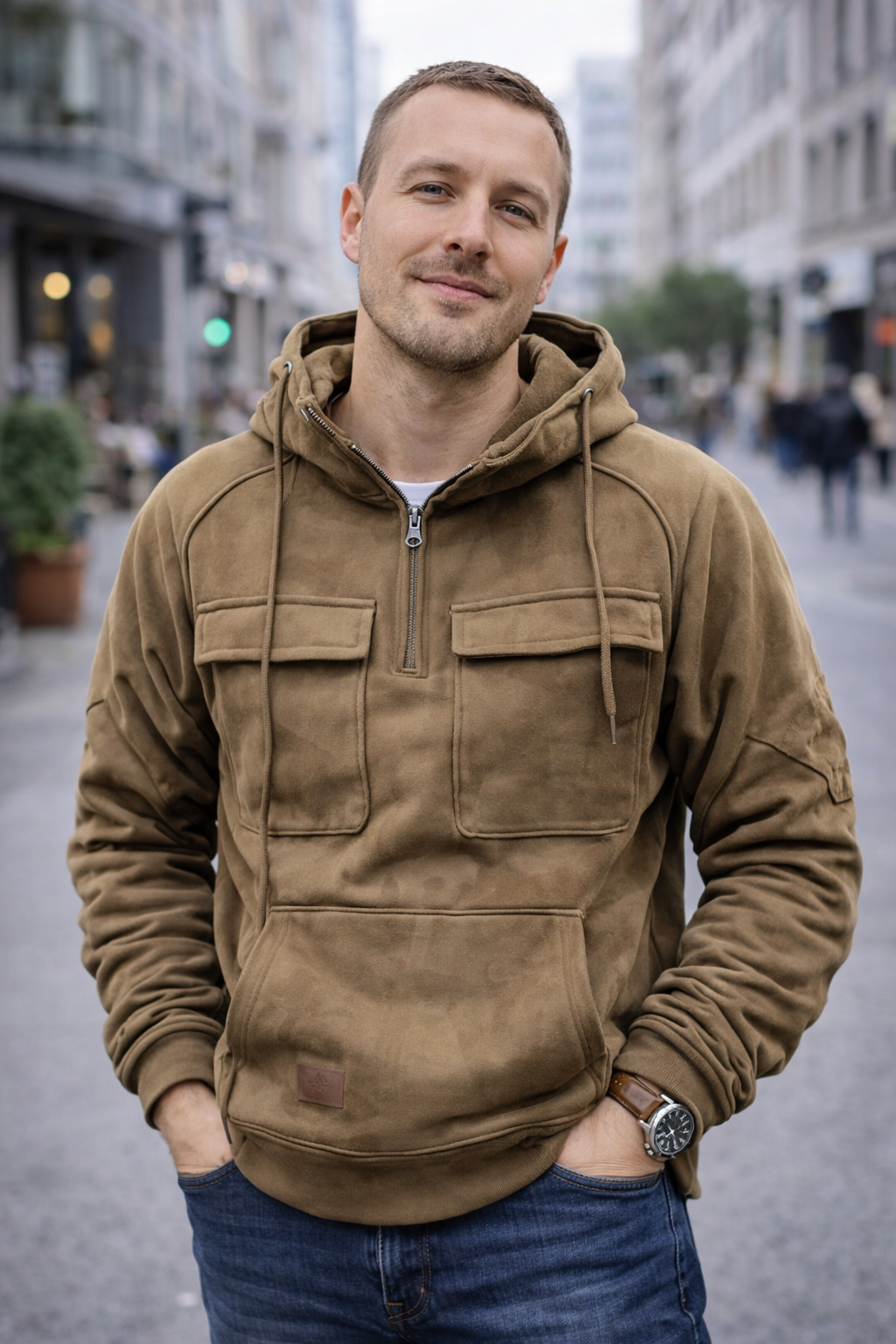 Sudadera deportiva con cremallera para hombre