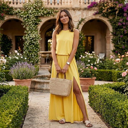 Robes pour femmes Mode Robe longue à fente latérale