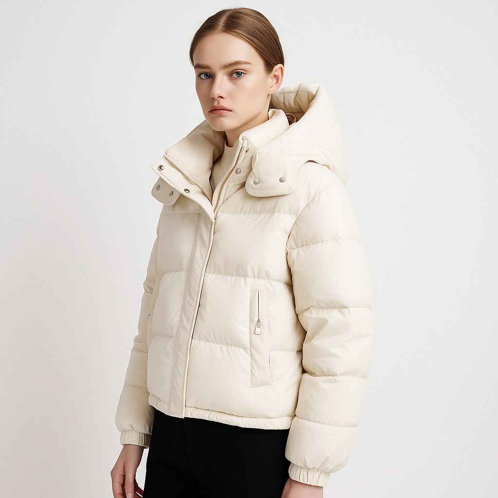 Veste matelassée d'hiver pour femme , simple avec capuche, chaude
