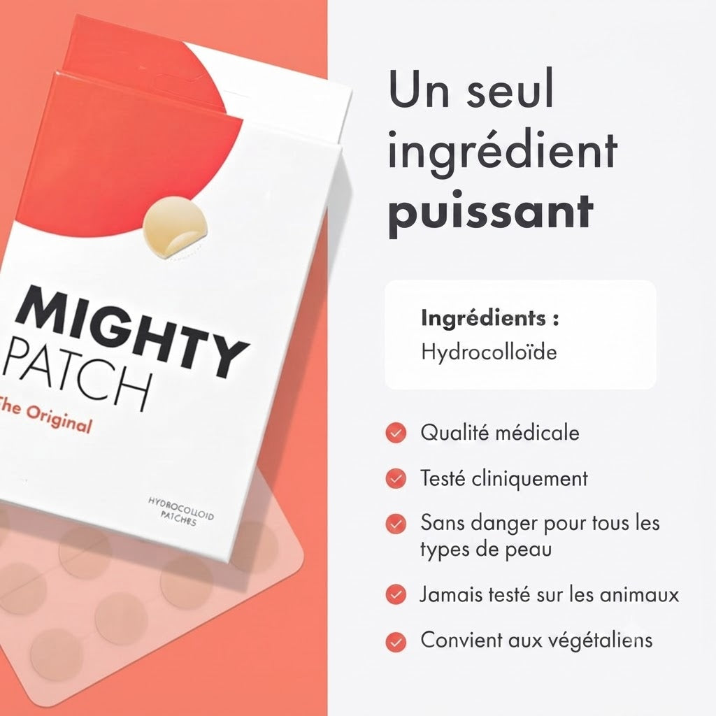 Patch anti-acné pour menton à utiliser jour et nuit