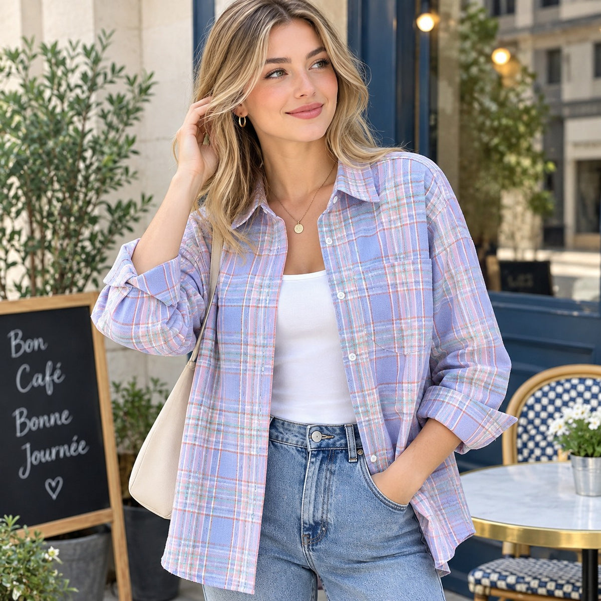 Chemise à Carreaux pour Femme au Design Exclusif et Style Outdoor