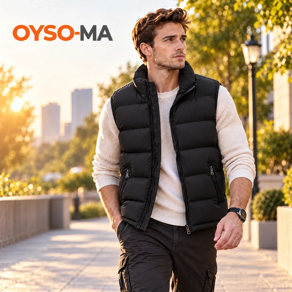 Veste sans manches en coton chaude pour hommes