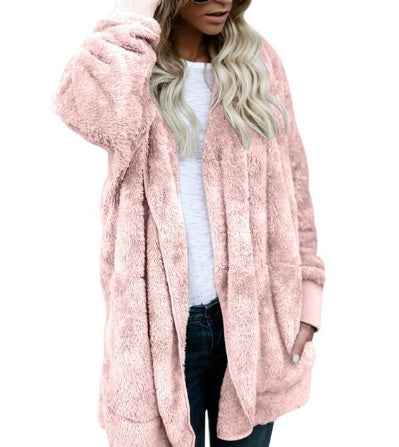 Manteau en coton chaud et pelucheux pour femme