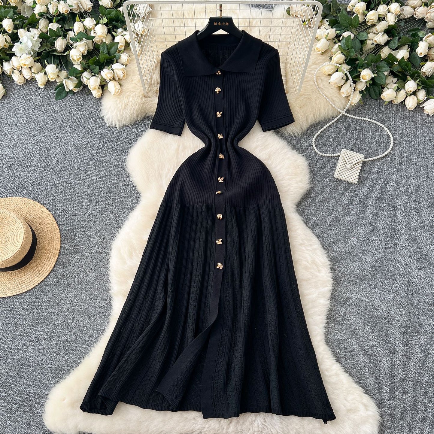 Women's knitted dress, French style