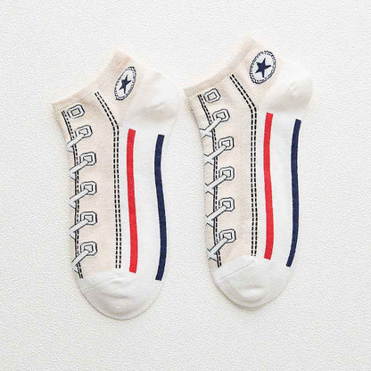 Chaussettes sneakers respirantes en coton peigné