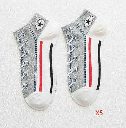 Chaussettes sneakers respirantes en coton peigné