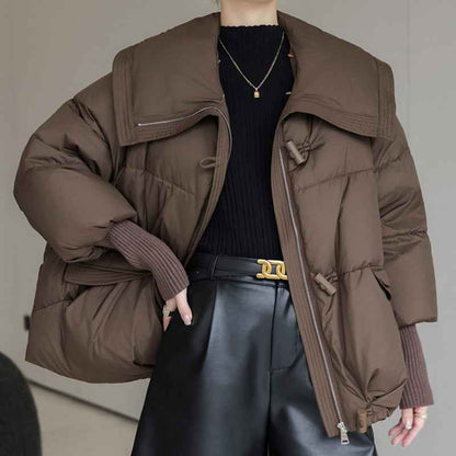 Veste en duvet pour femme , col en fourrure , vêtement d'hiver
