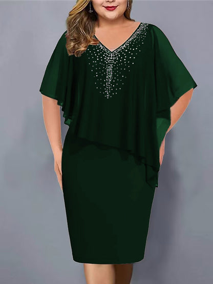 Robe avec manches mi-longues irrégulières