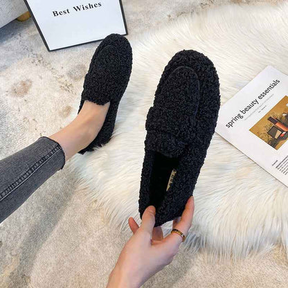 Mocassins Plates en Peluche d'Hiver , pour Femmes