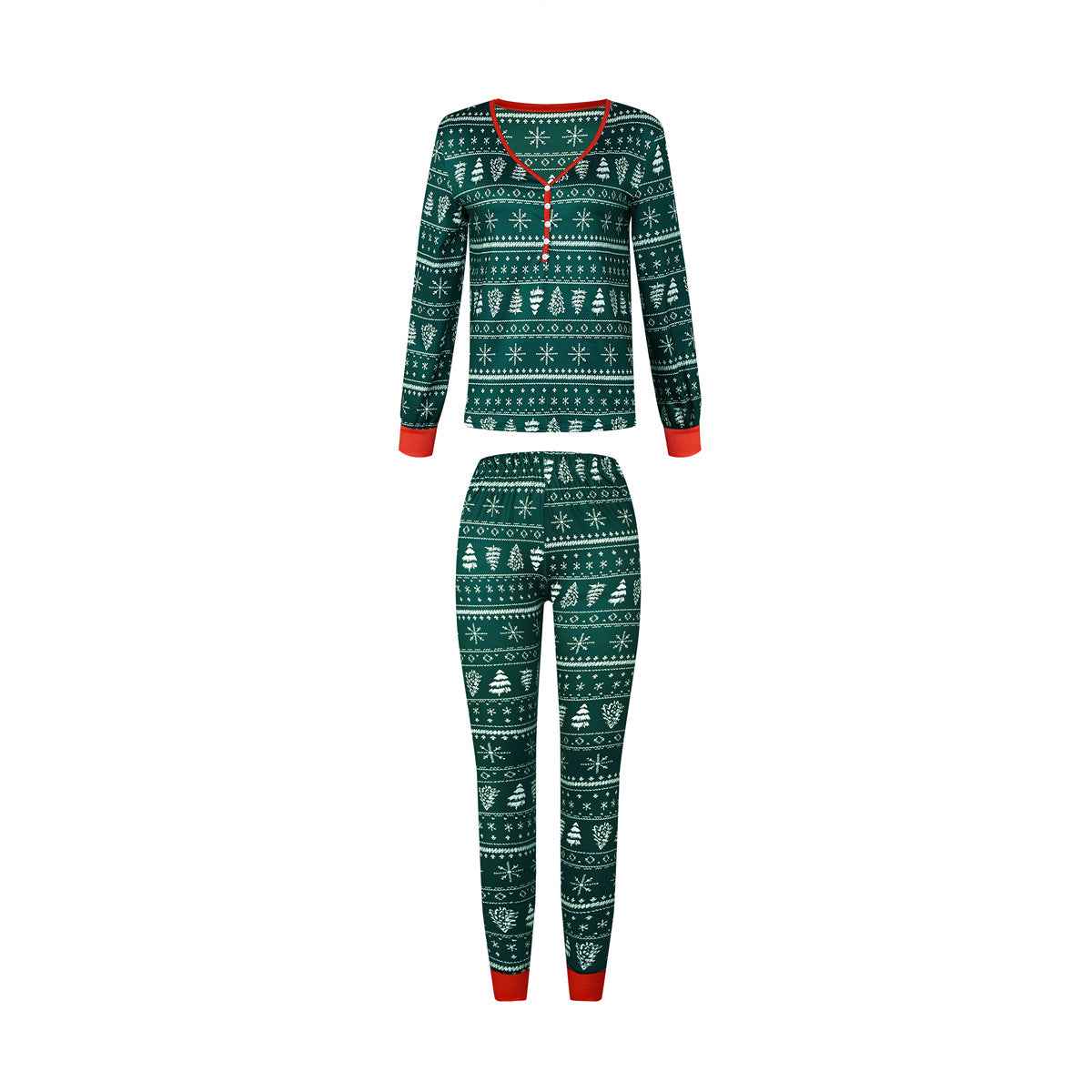 Tenue de service à domicile parents-enfant avec contraste de couleurs pour Noël