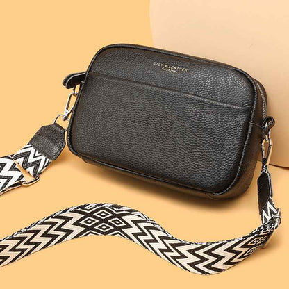 Sac Bandoulière Femme à Large Sangle – Petit Sac Carré Chic à Motif Losanges