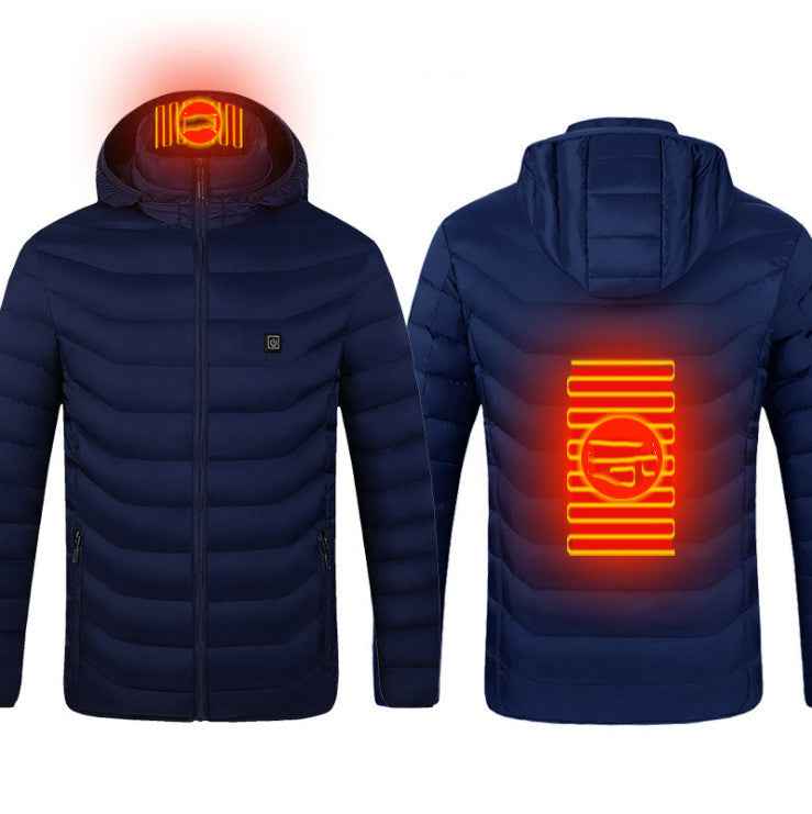 Veste d'hiver chauffante USB en coton électrique pour hommes , vêtement thermique