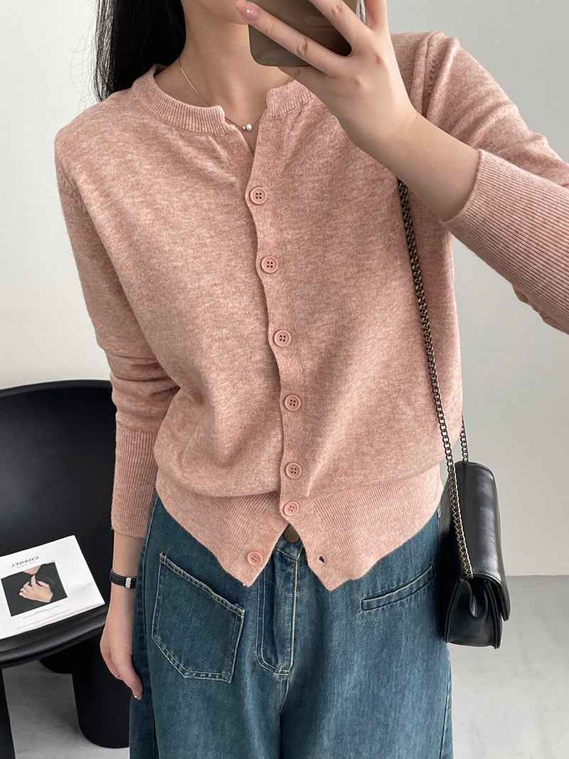 Gentle Pink Sweater Women's Soft Glutinous Skin-friendly Sweater
