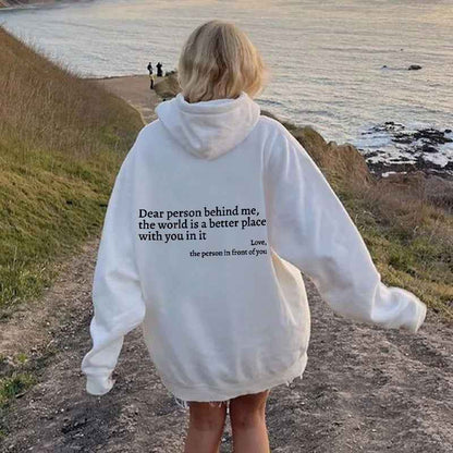 Sweat à capuche unisexe tendance avec citation imprimées