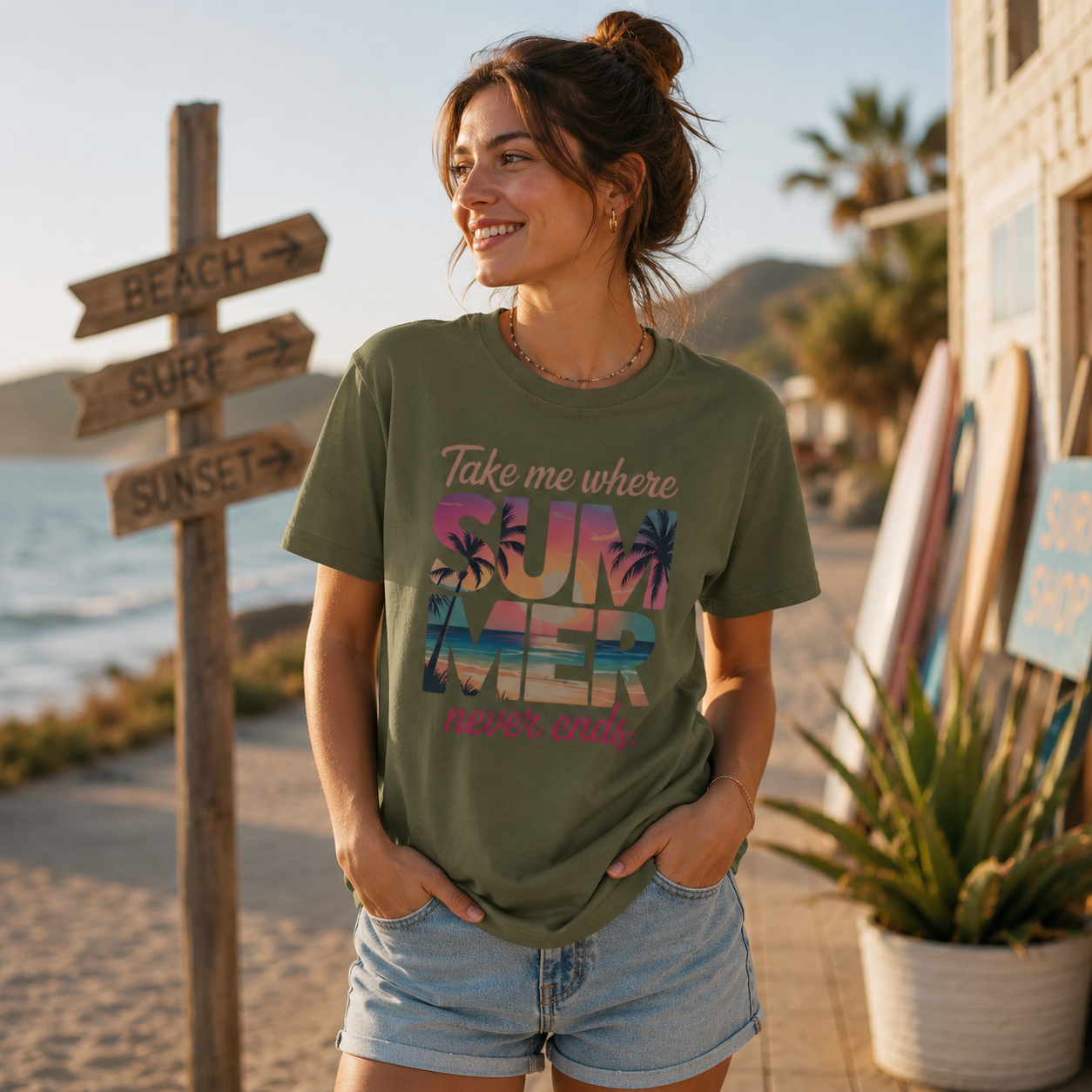 T-shirt col côtelé écologique unisexe