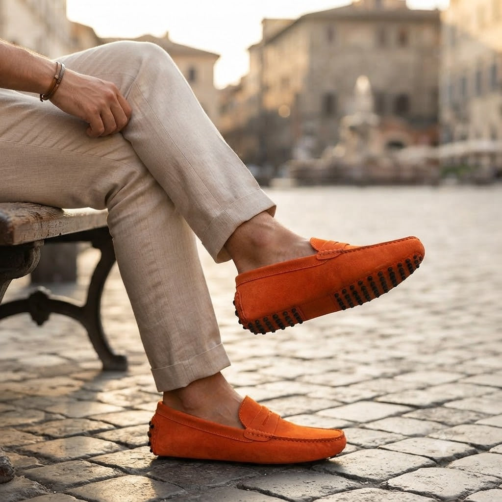 Mocassins Décontractés en Cuir Véritable pour Hommes