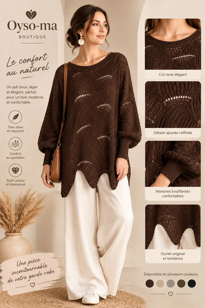 Pull Bohème Chic en Maille Ajourée